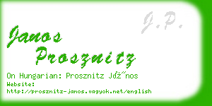 janos prosznitz business card